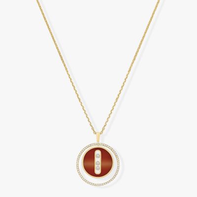 Carnelian Lucky Move MM Yellow Gold Necklace