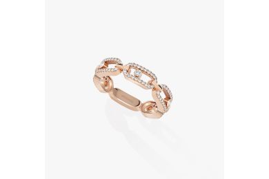 Move Link Multi Pavée Pink Gold Ring