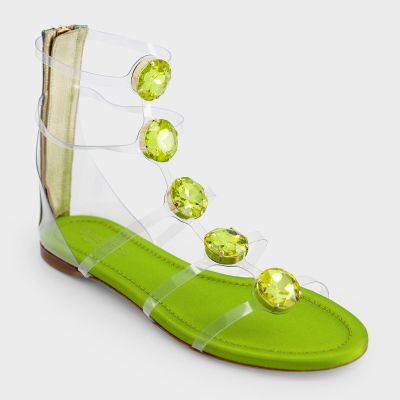 Green Diamond Clash Sandals