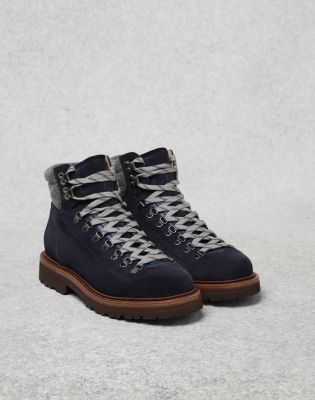 Suede Mountain-Style Boots (Blue)