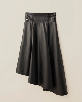 Black Faux Leather Harness Skirt