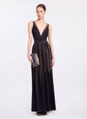 Metallic Knit & Tulle Skirt