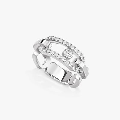 Move Link White Gold Ring