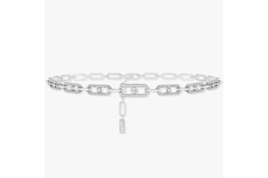 Move Link Multi White Gold Diamond Choker