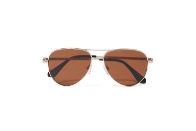 James Aviator Sunglasses (Rose Gold / Brown)