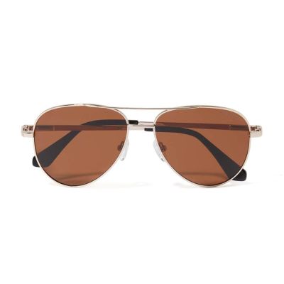 James Aviator Sunglasses (Rose Gold / Brown)