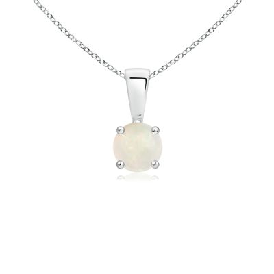 Classic Round Opal Solitaire Pendant