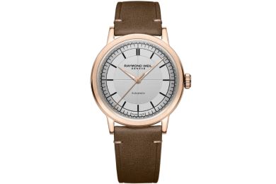 Millesime Automatic Brown Leather Strap Watch