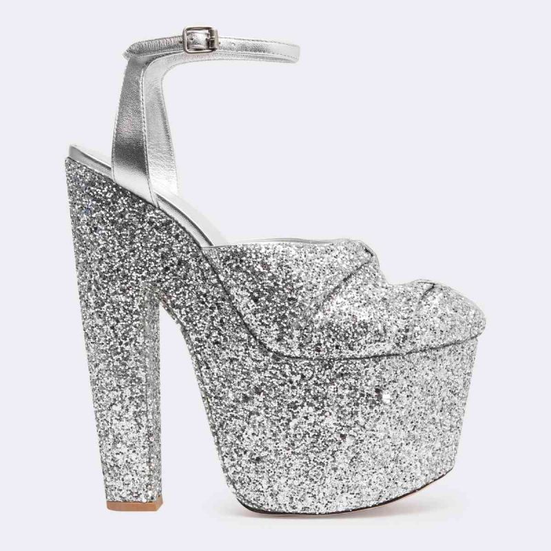 Giambattista Valli Boutique Hyundai Main Seoul Silver Glitter Platform