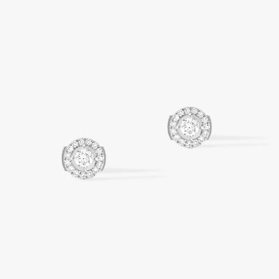 Joy Round Diamonds 0,10 ct x 2 White Gold Earrings
