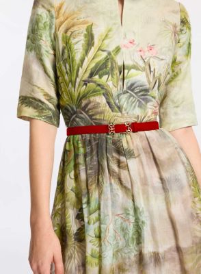 Elie Saab Leather Belt (Fireball Lily Red)