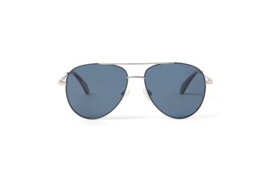 James Aviator Sunglasses (Silver & Blue / Blue)