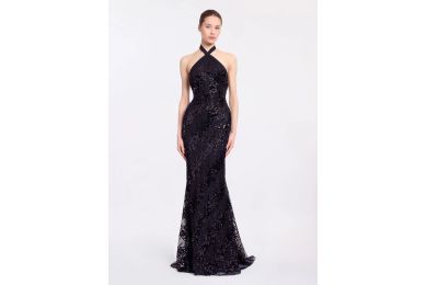 Sequins Halter Long Dress