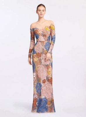 Floral Embroidered Sequin Dress