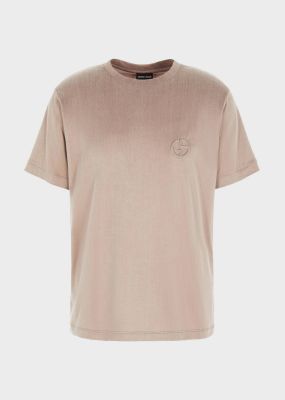 Beige Cotton And Cupro Jersey T-shirt