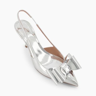 Platinum Pop Bow High-heeled Sandals