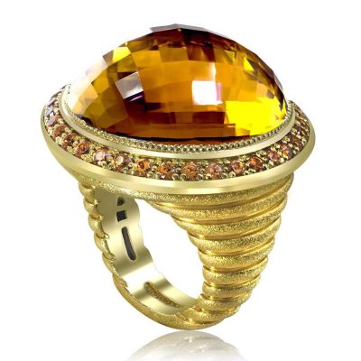 Gold Symbolica Ring Citrine & Spessartite Garnet