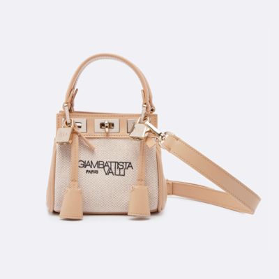 Leather And Canvas Embroidered Logo Floflo Bag