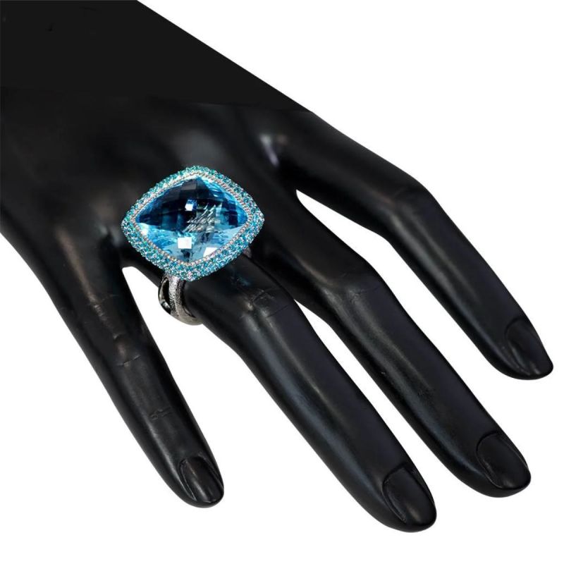 Alex Soldier: Gold Royal Ring With Blue & Paraiba Topaz - Luxferity