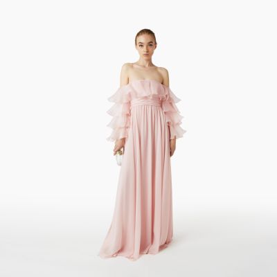 Long Dress In Pale Pink Organza