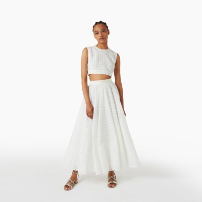 White Midi Macramé Skirt