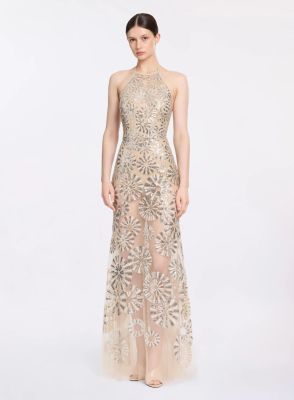 Sequin Embroidered Long Dress