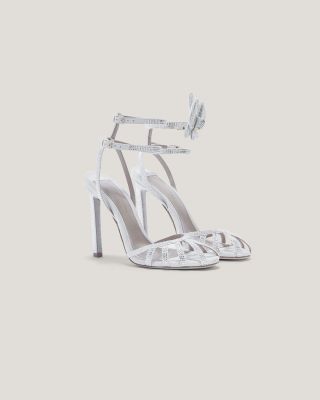 Rhinestones Sandals With Orchid Anklet