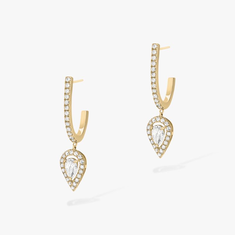 Messika Boutique Doha Vendôme Joy Hoop Earrings Pear Diamond 2x0,10ct Luxferity
