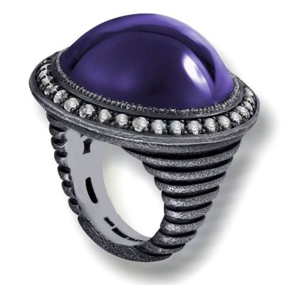 Silver Symbolica Ring W. Japanese Amethyst & Topaz