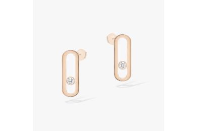 Move Uno Pink Gold Diamond Earrings