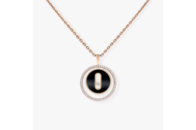 Lucky Move PM Onyx Pink Gold Diamond Necklace