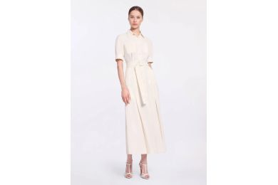 Embellished Pinstripe Midi Dress
