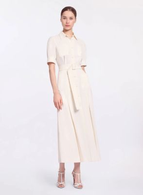 Embellished Pinstripe Midi Dress
