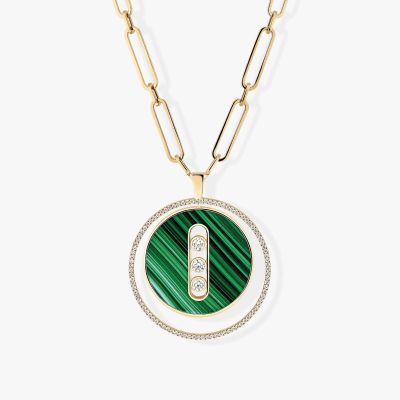 Malachite Lucky Move Long LM Yellow Gold Necklace