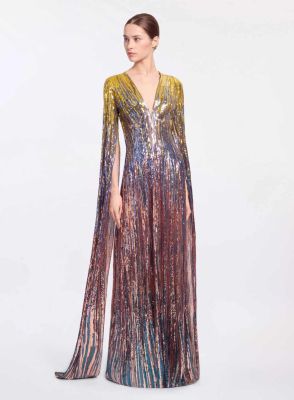 Multicolor Sequin Long Dress