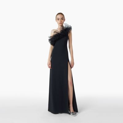 Long Black Viscose Dress