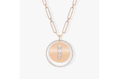 Lucky Move Long GM Pink Gold Diamond Necklace