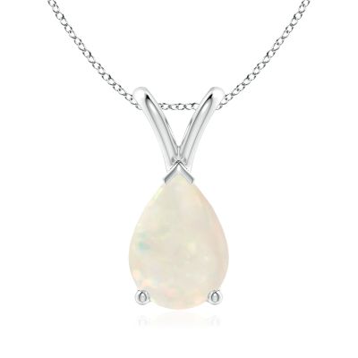V-Bale Pear-Shaped Opal Solitaire Pendant
