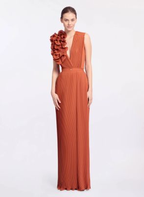 Pleated Chiffon Long Skirt