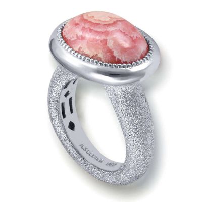 Gold Cocktail Ring With Rhodochrosite