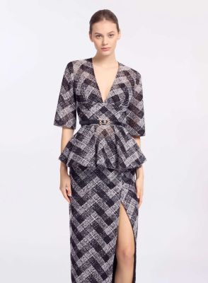 Chevron Peplum Blouse