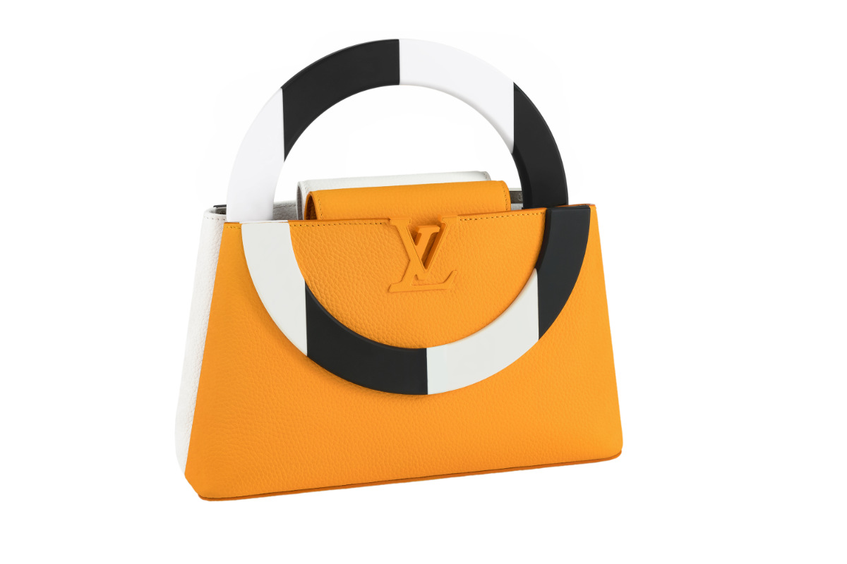 Louis Vuitton: Capucines Bag Yellow by Daniel Buren - Luxferity