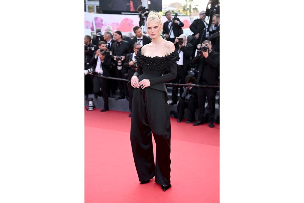 Alex Consani In Schiaparelli At The 78th Cannes Film Festival
