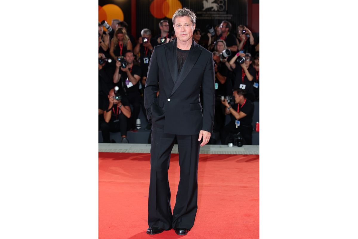 Brad Pitt In Custom Louis Vuitton At The 81st Venice International Film Festival