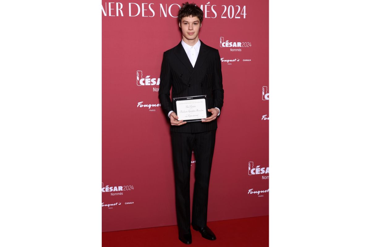Paul Kircher In Celine Homme At The César Awards Nominees Dinner