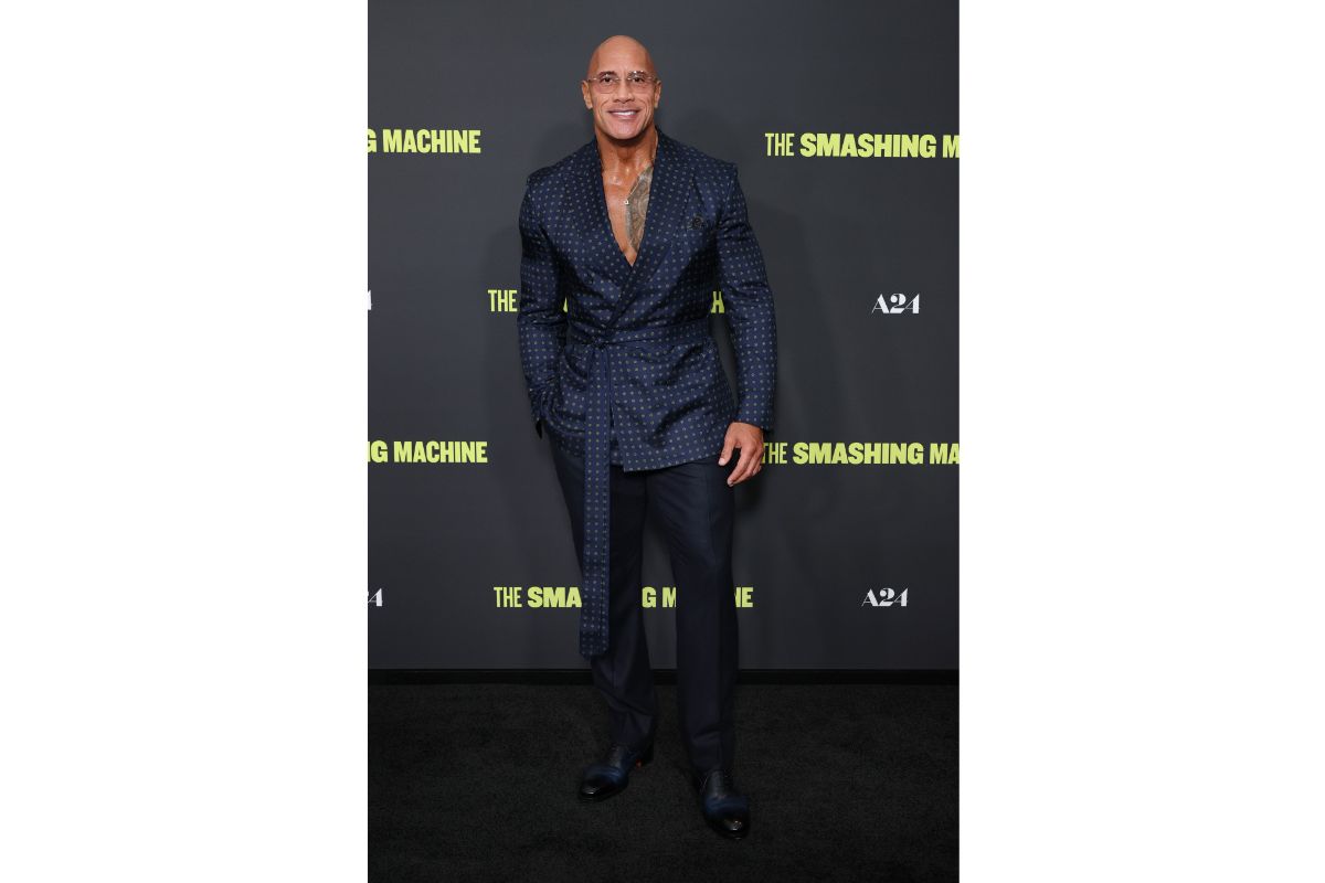Dwayne Johnson Elevates Red Carpet Style In Dunhill At ‘The Smashing Machine’ Premiere