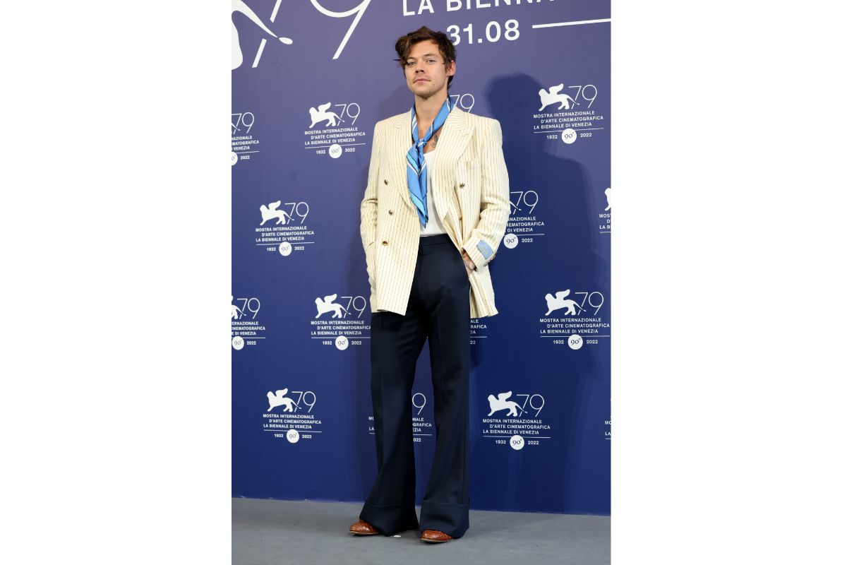 Harry Styles Wore Gucci HA HA HA During The 79th Venice International Film Festival