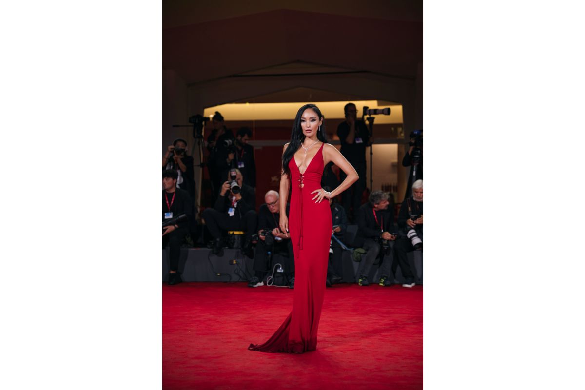 Korlan Madi Dazzles In Roberto Cavalli Prefall 2025 At The Venice International Film Festival
