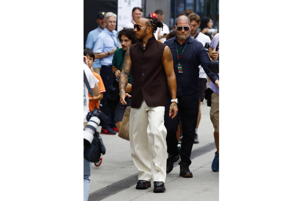 Lewis Hamilton In Zegna At F1 Grand Prix Of Hungary