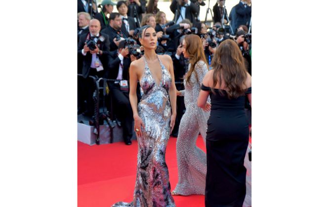 Nadine Abdel Aziz In Roberto Cavalli At The 78th Cannes Film Festival
